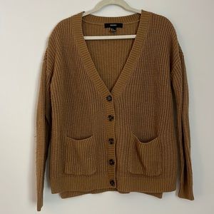 Forever 21 Brown Knit Cardigan Size Small
